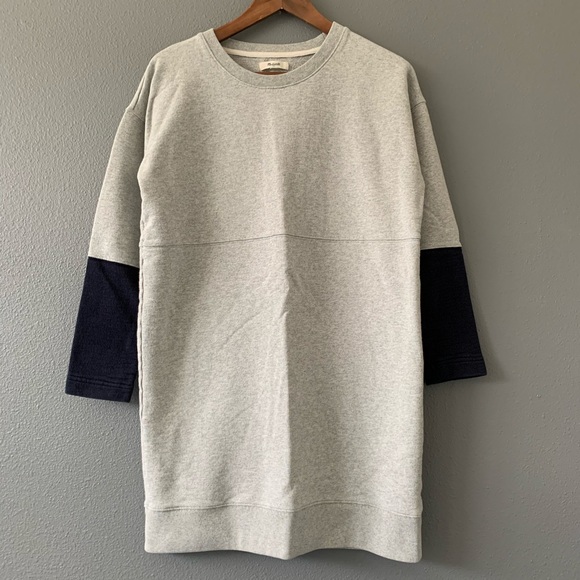 Madewell S Sweatshirt Dress Color Block Jumpstart - Picture 2 of 8